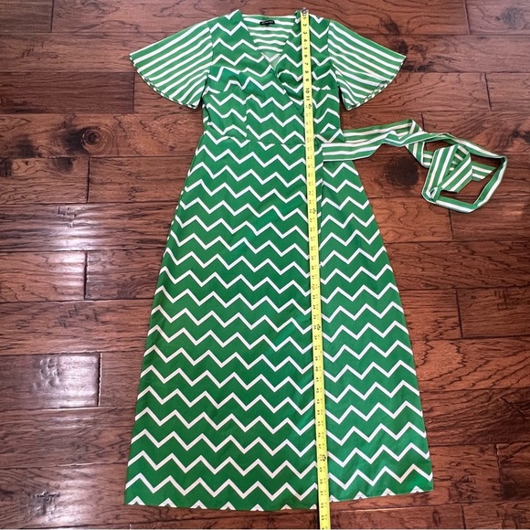 Who What Wear Maxi Wrap Dress Women's Small Kelly Green White Summer Long Length - Picture 11 of 16